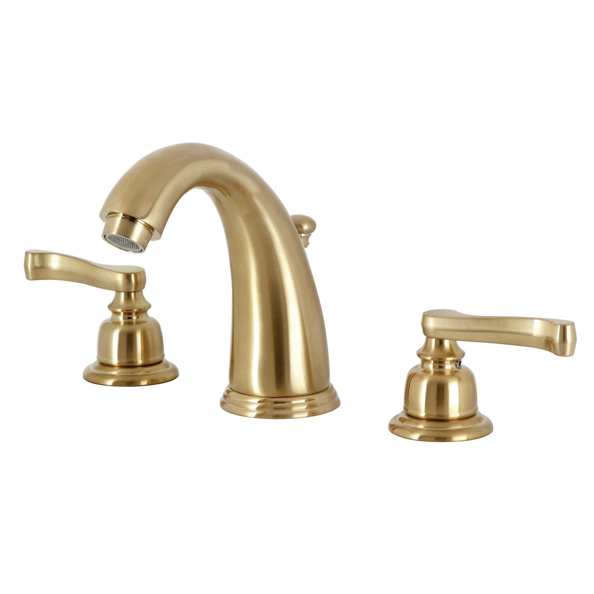 Royale Widespread Bathroom Faucet with Pop-Up Drain in Brushed Brass