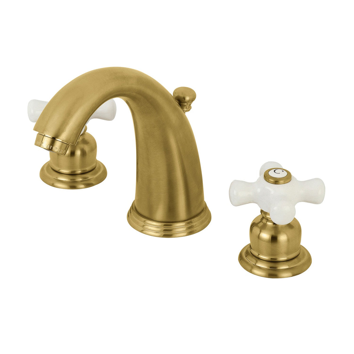 Victorian Widespread Bathroom Faucet with Pop-Up Drain in Brushed Brass