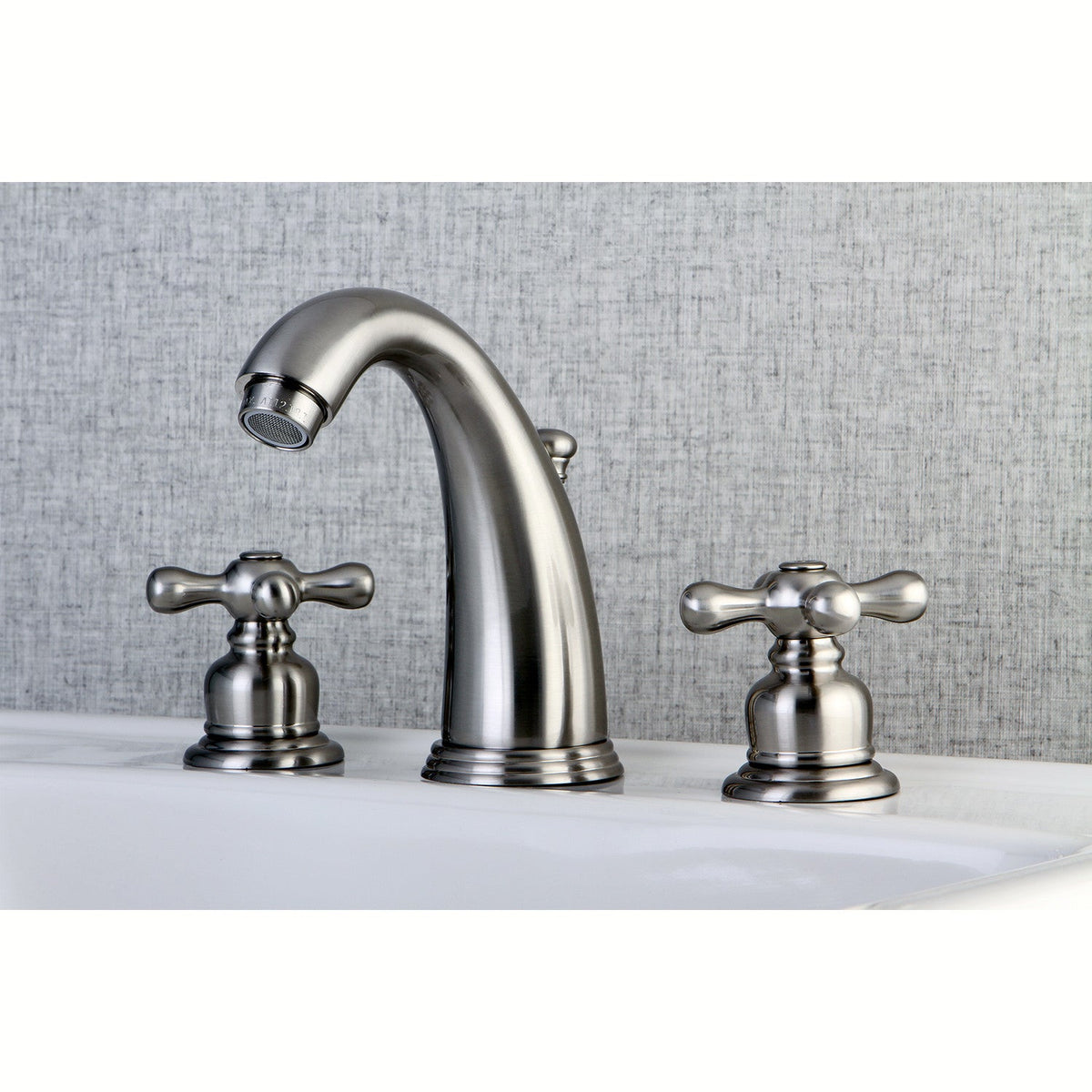 Victorian Widespread Bathroom Faucet with Pop-Up Drain in Brushed Nickel