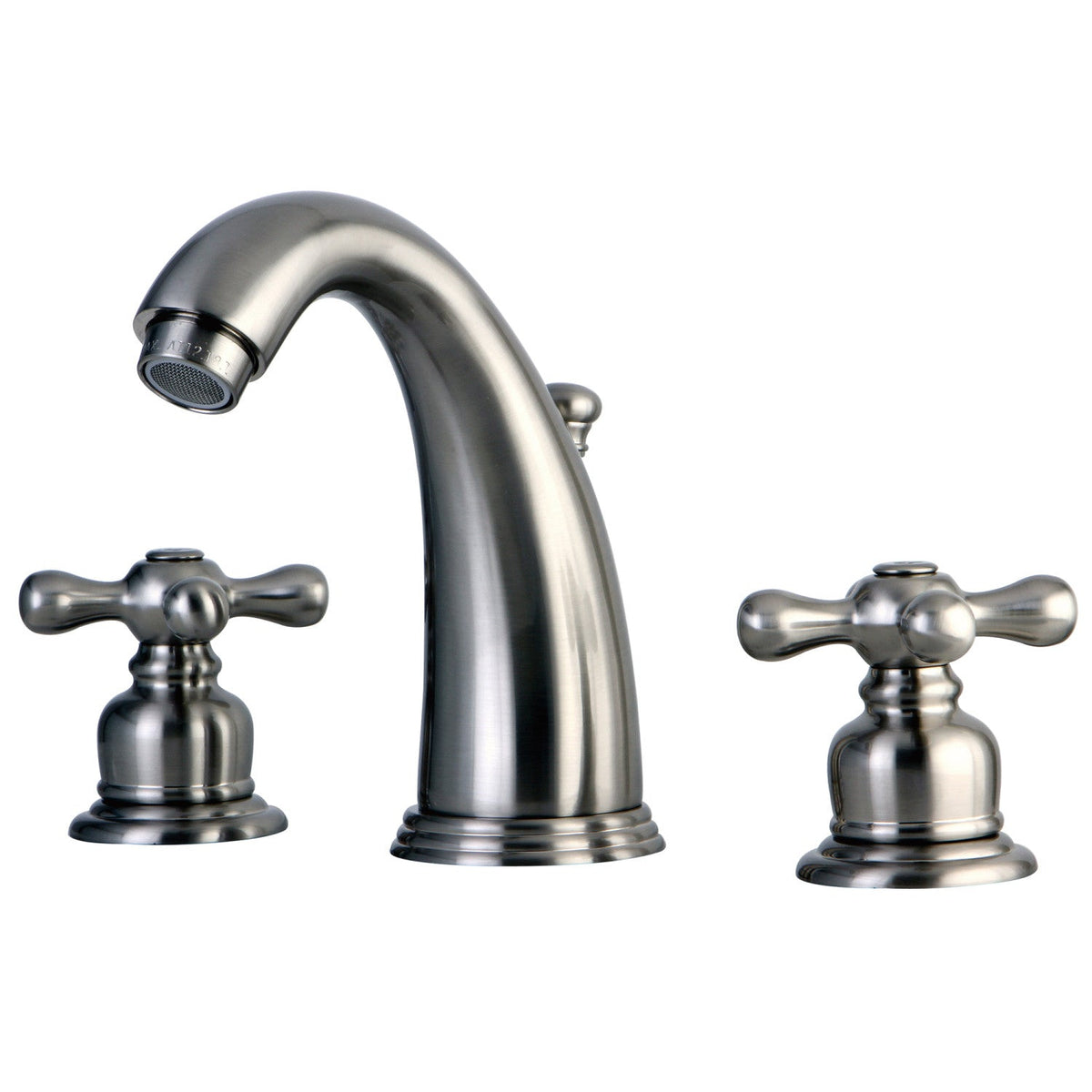 Victorian Widespread Bathroom Faucet with Pop-Up Drain in Brushed Nickel