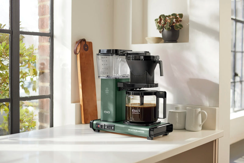Moccamaster KBGV Select Glass Carafe 10-Cup Coffee Maker in Juniper with Volume Selector Switch, Automatic Drip-Stop, & Auto-off 100 minutes, 40 Ounce, 1.25L (53923)