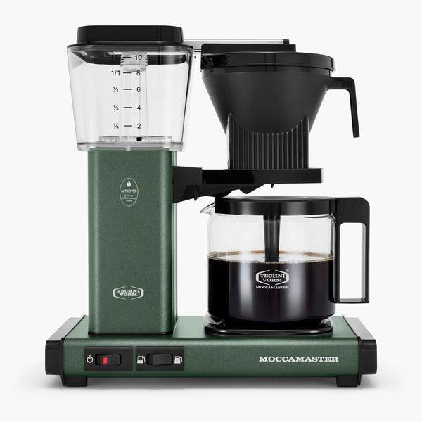Moccamaster KBGV Select Glass Carafe Brewers in Juniper with Volume Selector Switch Automatic Drip-Stop Auto-off 100 minutes, 1.25L, 40oz, 10cups (53923)