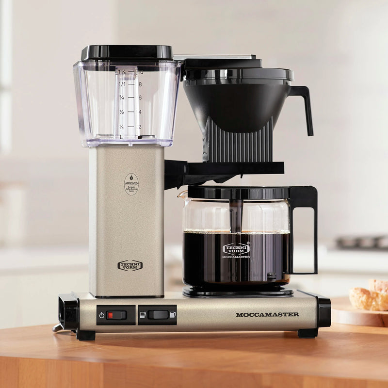 Moccamaster KBGV Select Glass Carafe 10-Cup Coffee Maker in Sandstone with Volume Selector Switch, Automatic Drip-Stop & Auto-off 100 minutes, 40 Ounce, 1.25L (53633)
