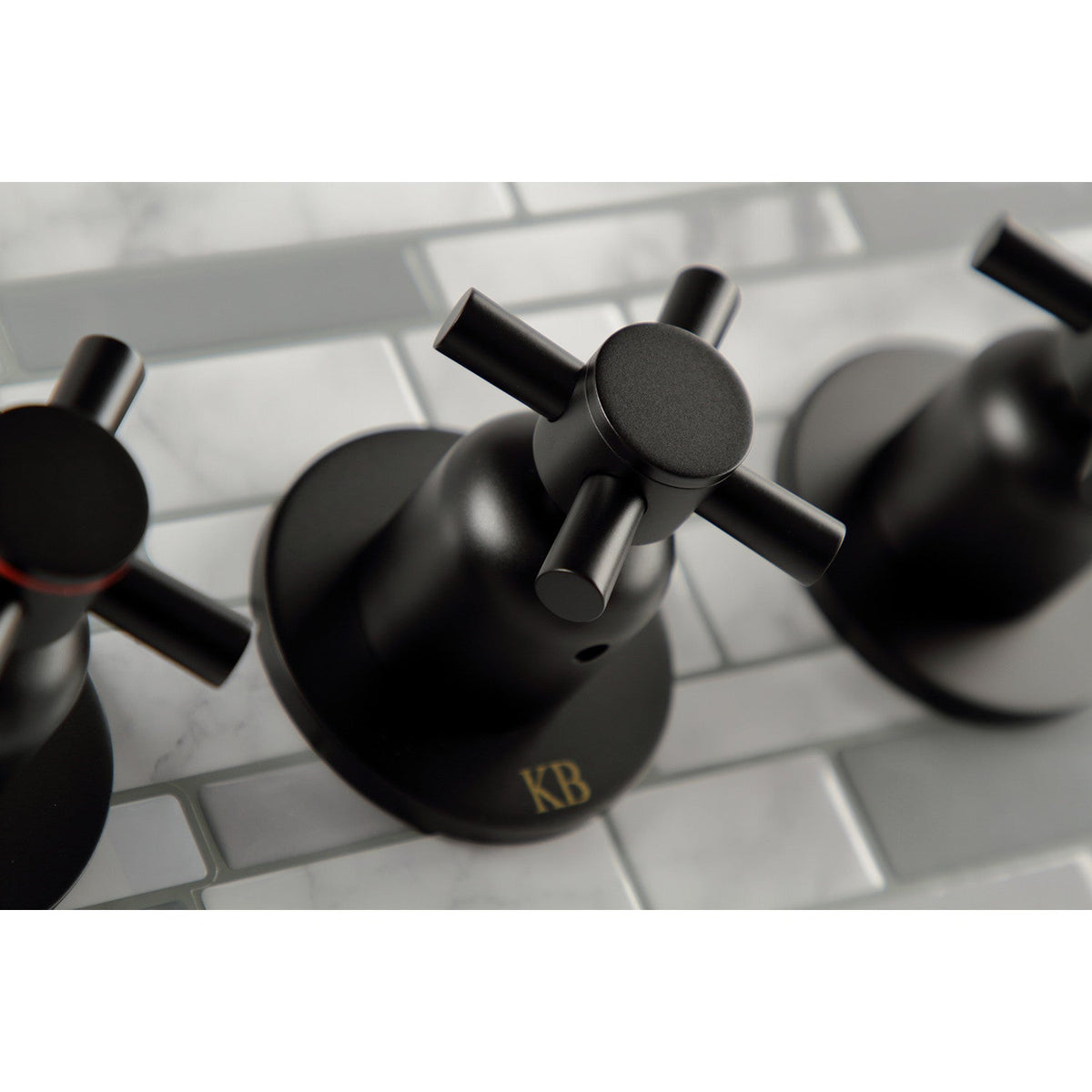 Concord Triple-Handle Tub and Shower Faucet in Matte Black