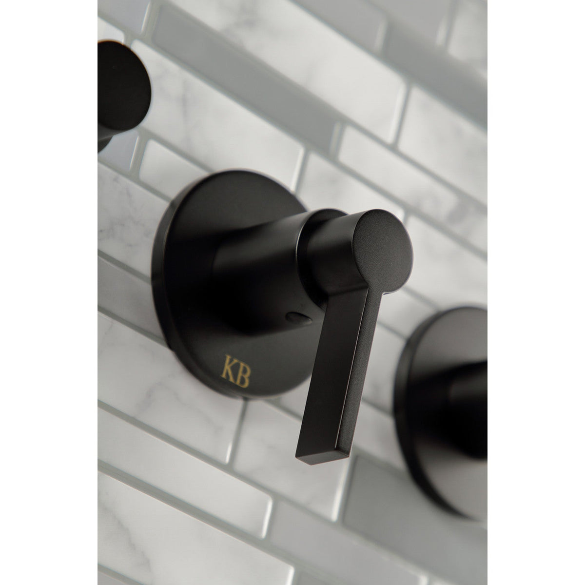 NuvoFusion Triple-Handle Tub and Shower Faucet in Matte Black