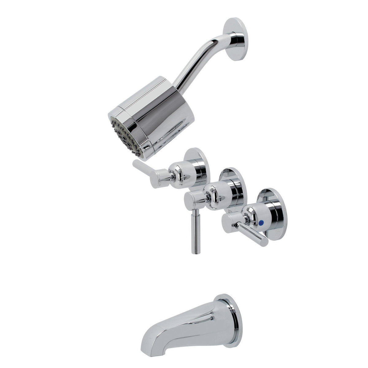 Concord Triple-Handle Tub and Shower Faucet in Polished Chrome