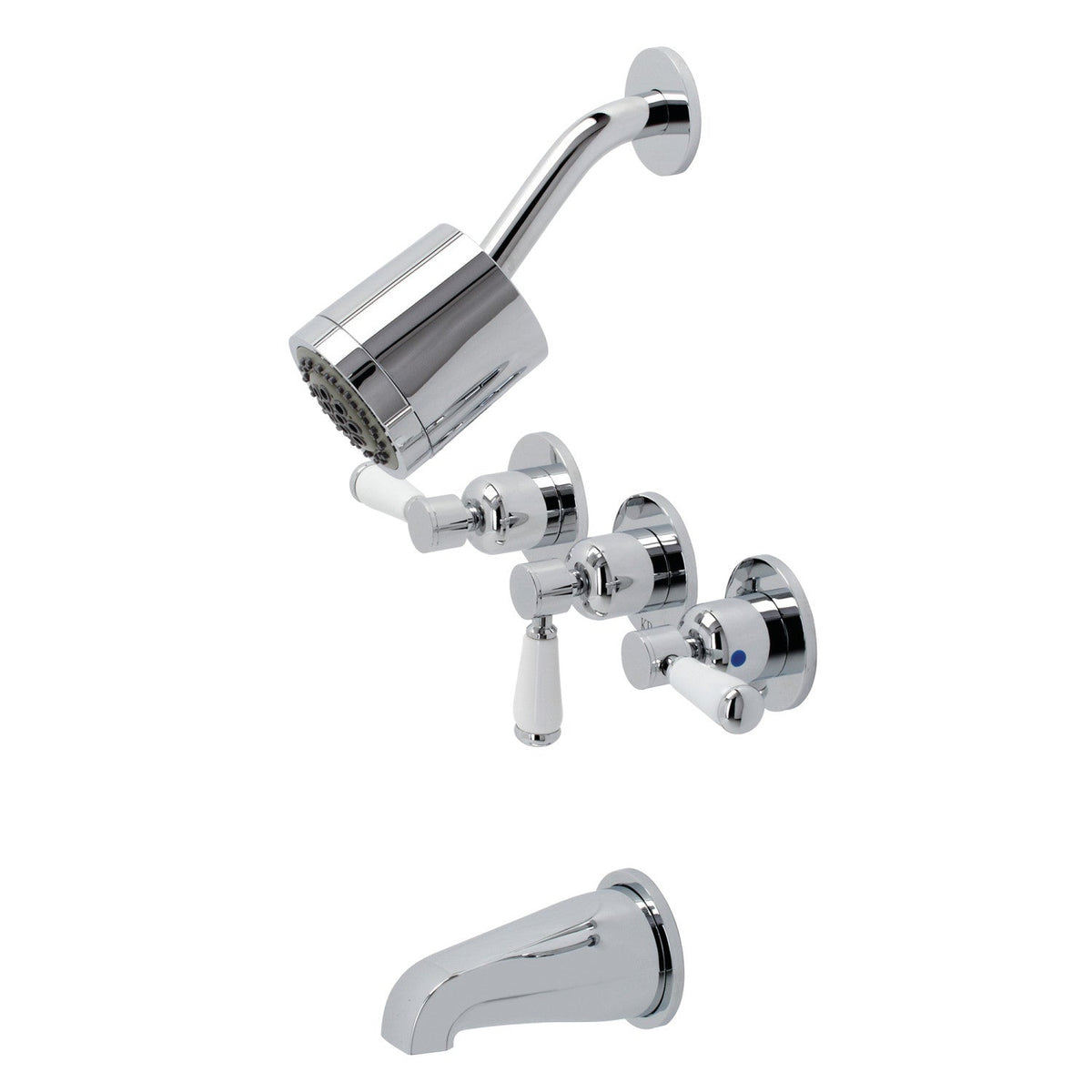 Paris Triple-Handle Tub and Shower Faucet in Polished Chrome