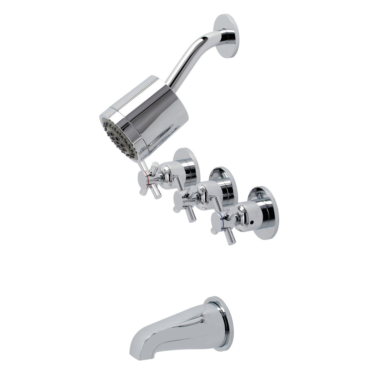 Concord Triple-Handle Tub and Shower Faucet in Polished Chrome