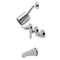Kingston Brass NuvoFusion Triple-Handle Tub and Shower Faucet, Polished Chrome (KBX8131NDL)