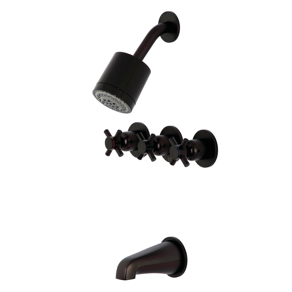 Concord Triple-Handle Tub and Shower Faucet in Oil Rubbed Bronze