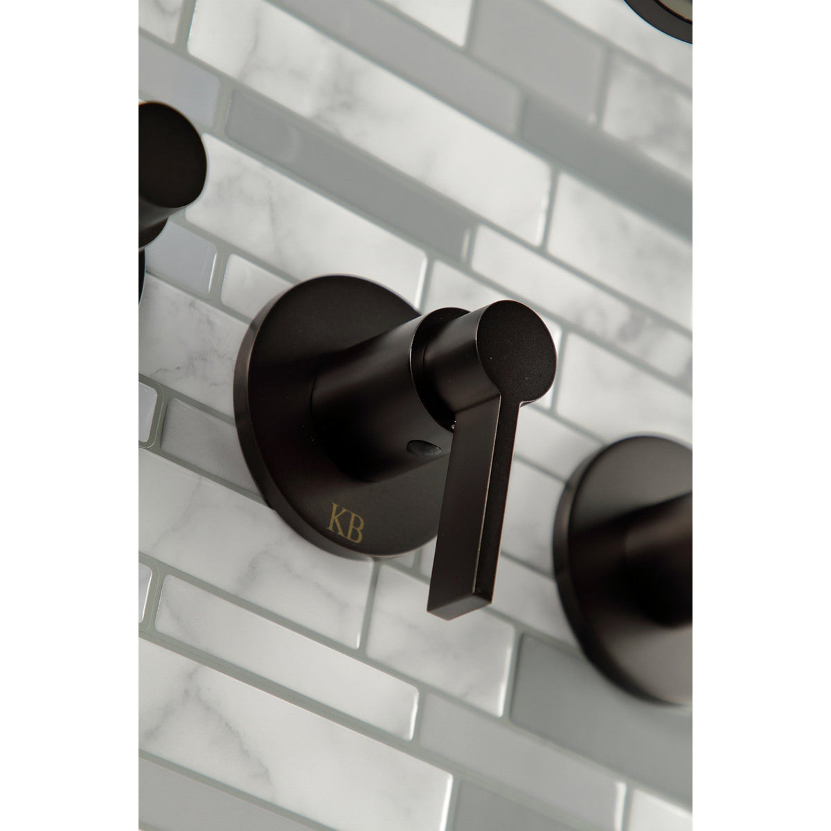 NuvoFusion Triple-Handle Tub and Shower Faucet in Oil Rubbed Bronze