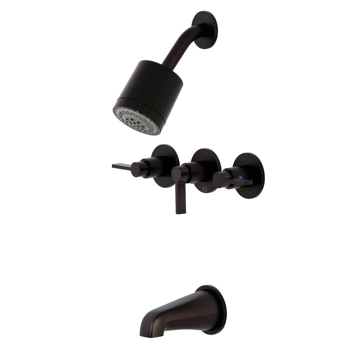 NuvoFusion Triple-Handle Tub and Shower Faucet in Oil Rubbed Bronze