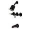 Kingston Brass NuvoFusion Triple-Handle Tub and Shower Faucet, Oil Rubbed Bronze (KBX8135NDL)
