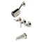 Kingston Brass NuvoFusion Triple-Handle Tub and Shower Faucet, Polished Nickel (KBX8136NDL)