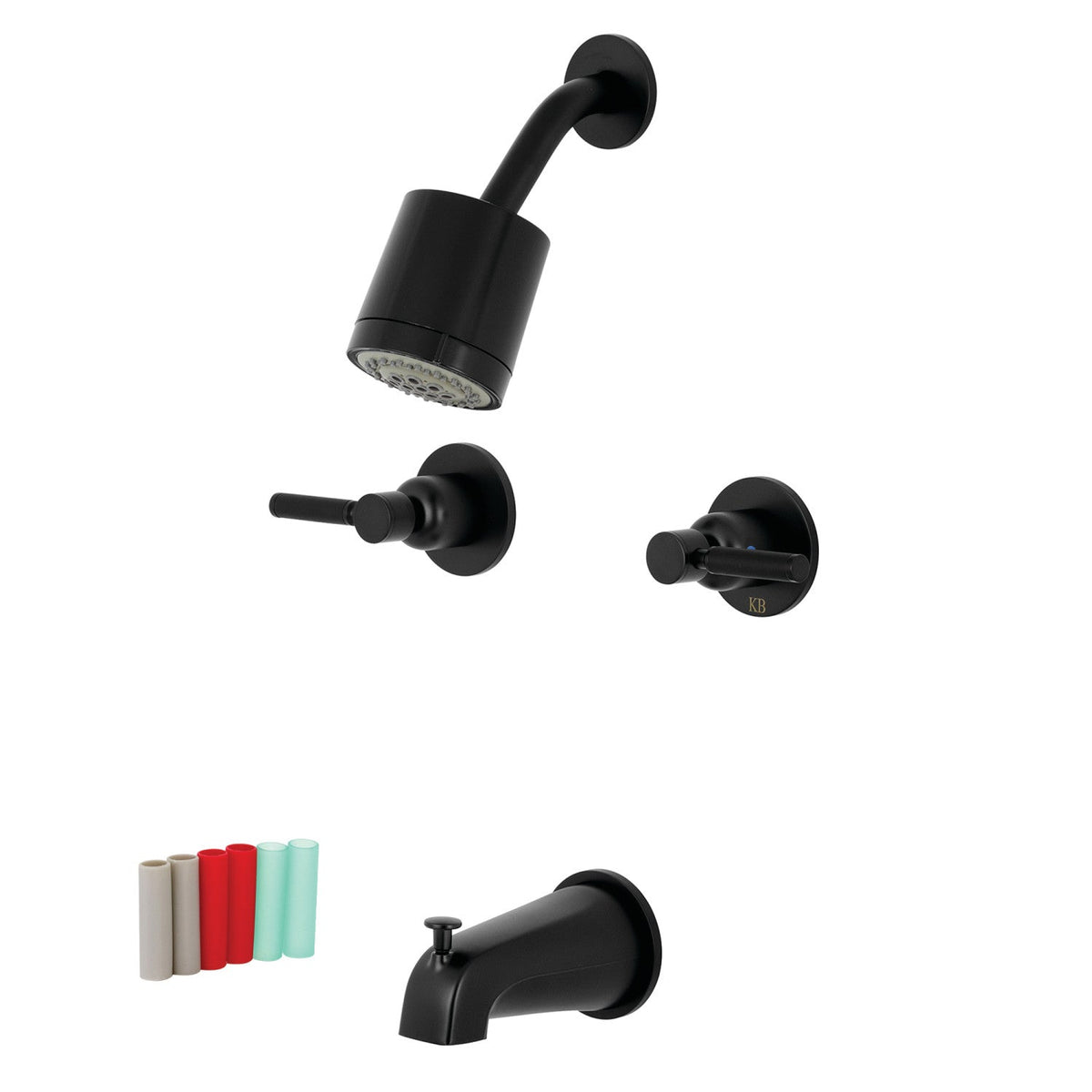 Kaiser Double-Handle Tub and Shower Faucet in Matte Black