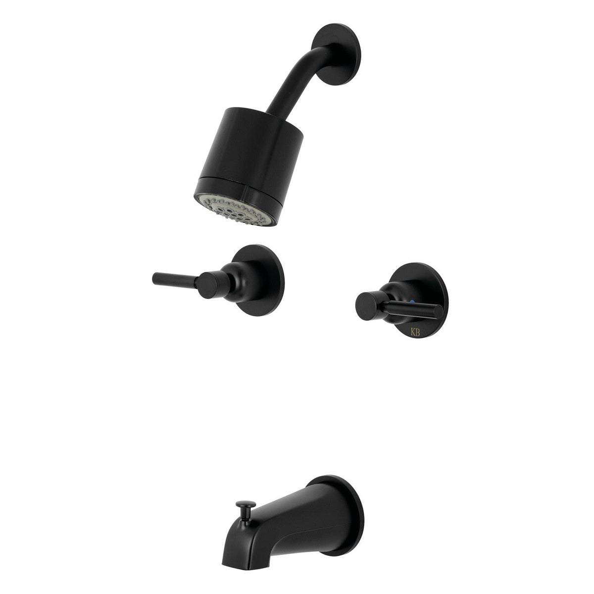 Concord Double-Handle Tub and Shower Faucet in Matte Black