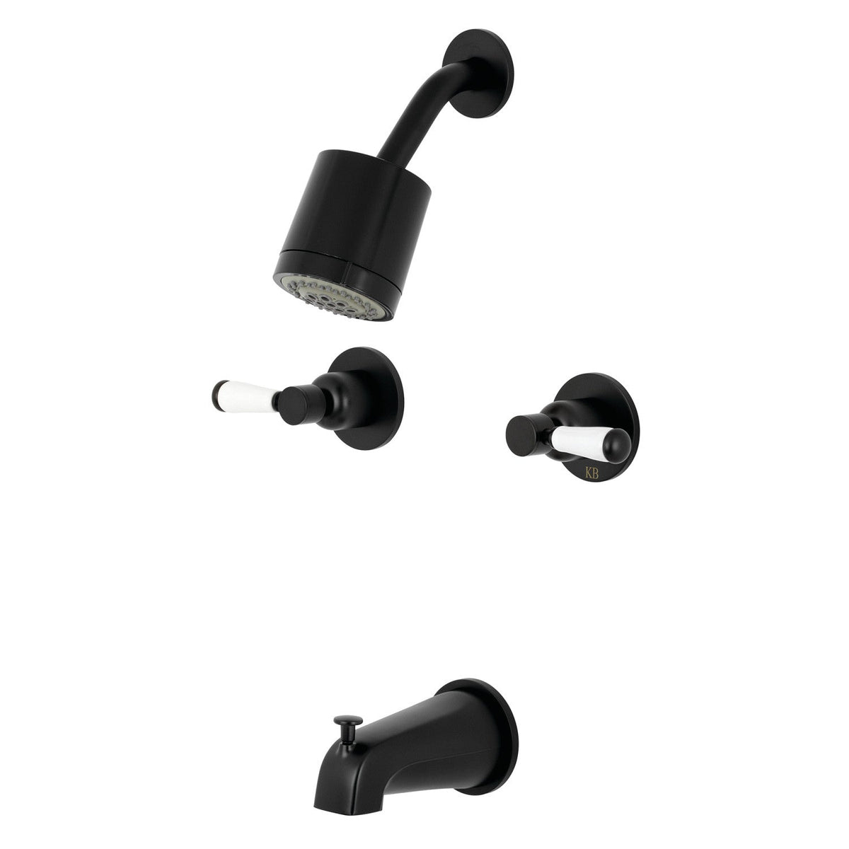 Paris Double-Handle Tub and Shower Faucet in Matte Black