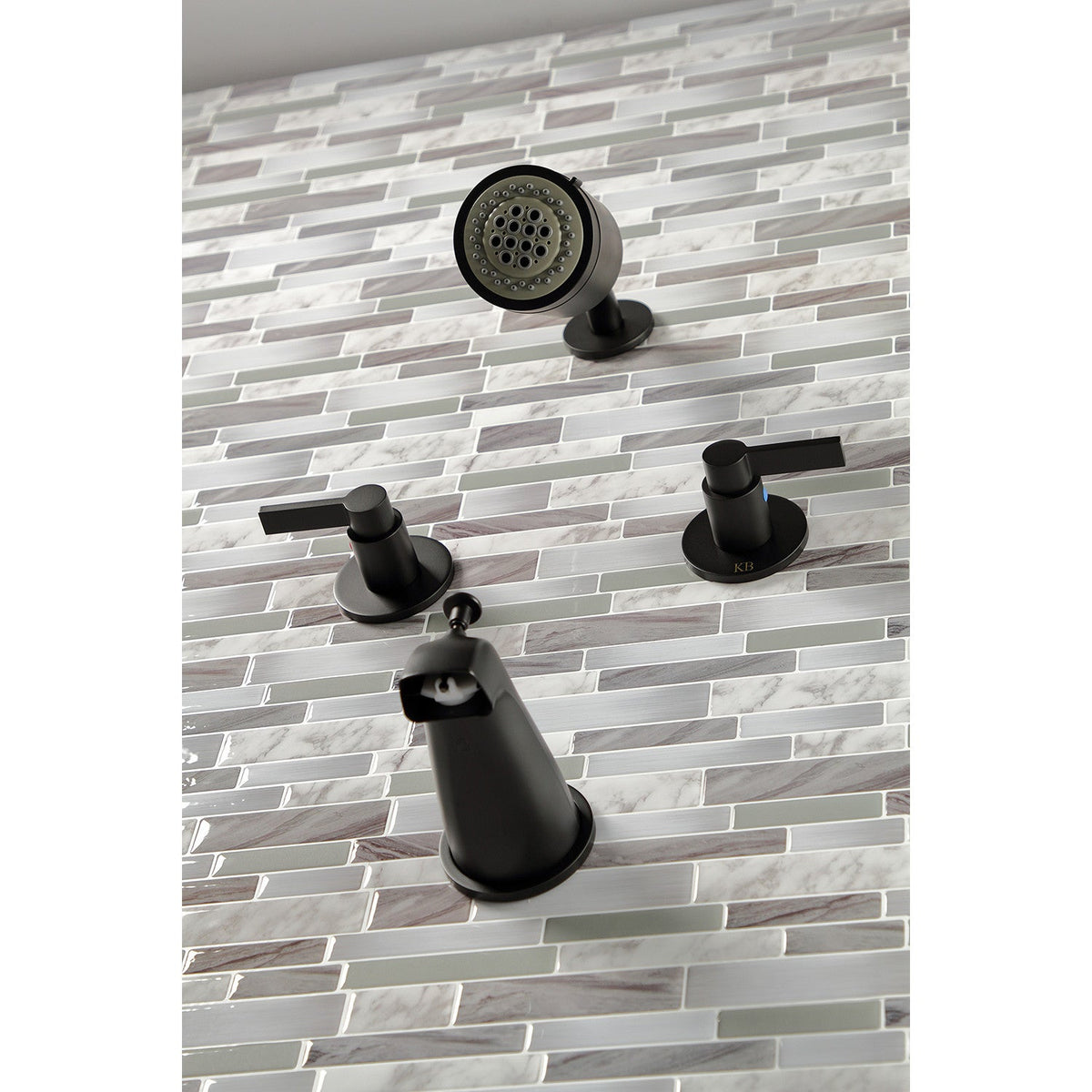 NuvoFusion Double-Handle Tub and Shower Faucet in Matte Black