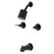 Kingston Brass NuvoFusion Double-Handle Tub and Shower Faucet, Matte Black (KBX8140NDL)