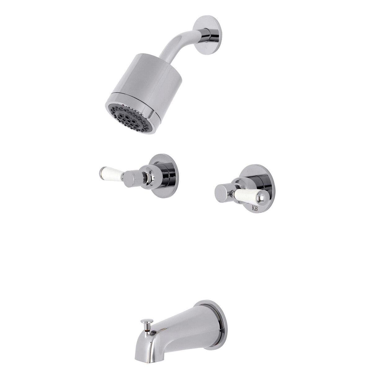 Paris Double-Handle Tub and Shower Faucet in Polished Chrome