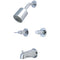 Kingston Brass NuvoFusion Double-Handle Tub and Shower Faucet, Polished Chrome (KBX8141NDL)