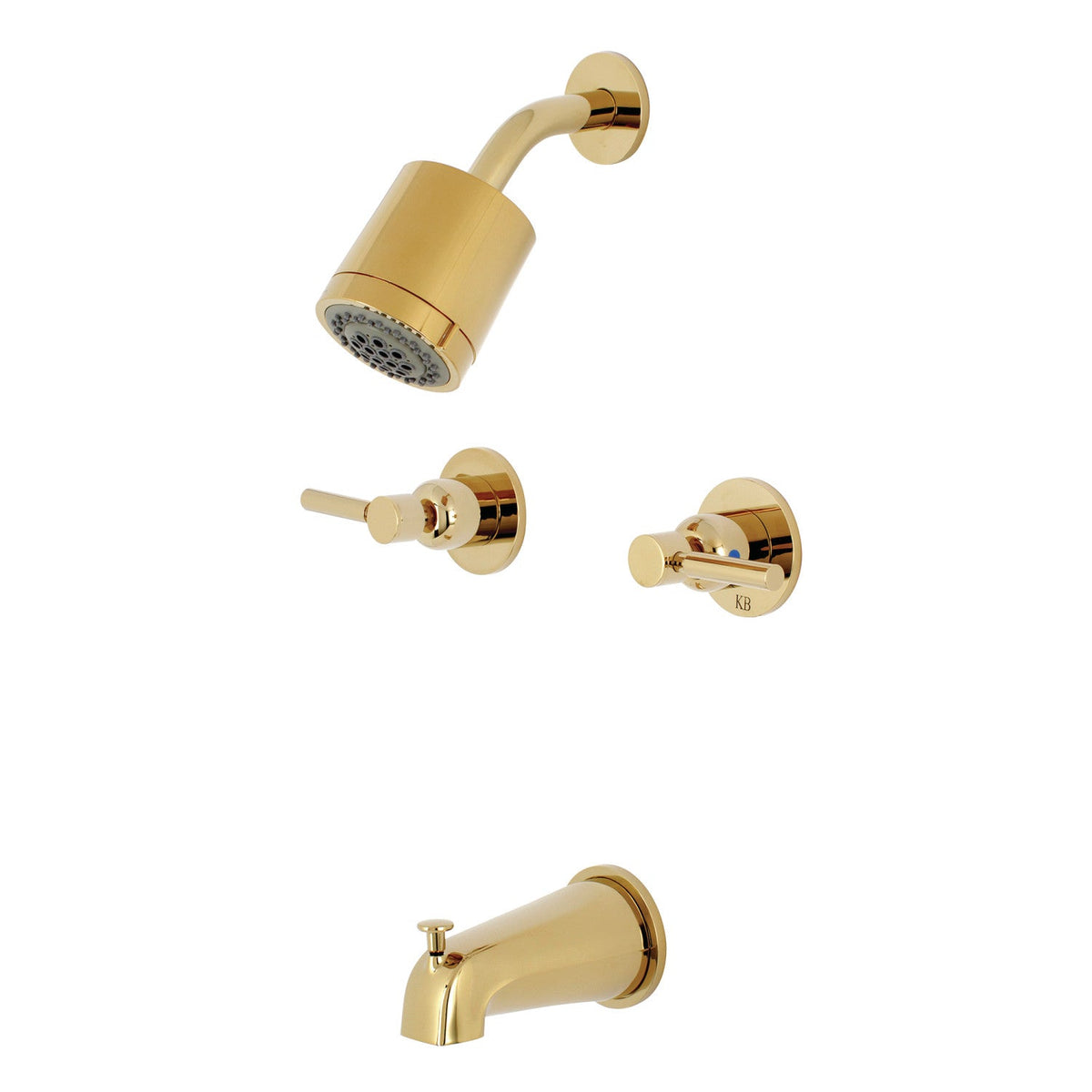 Concord Double-Handle Tub and Shower Faucet in Polished Brass