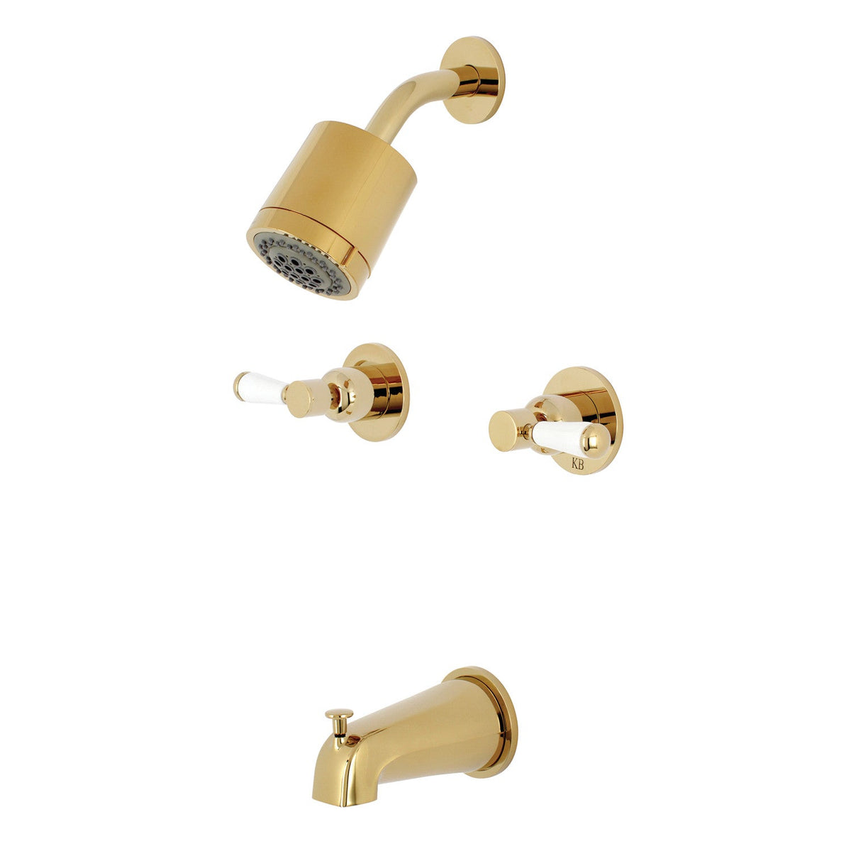 Paris Double-Handle Tub and Shower Faucet in Polished Brass