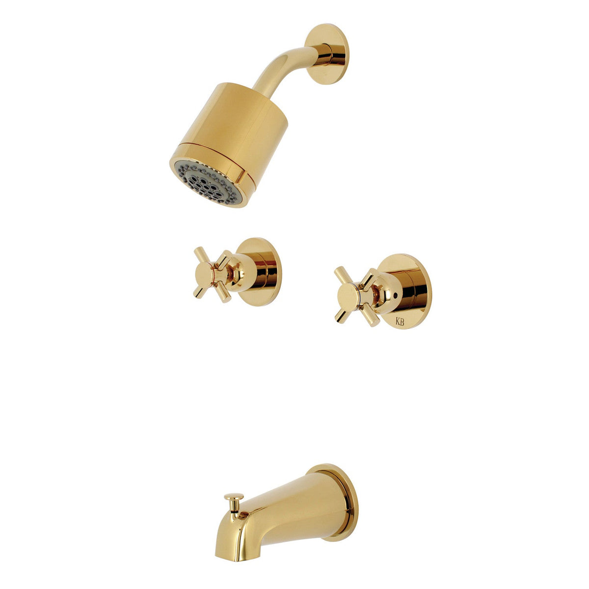 Concord Double-Handle Tub and Shower Faucet in Polished Brass