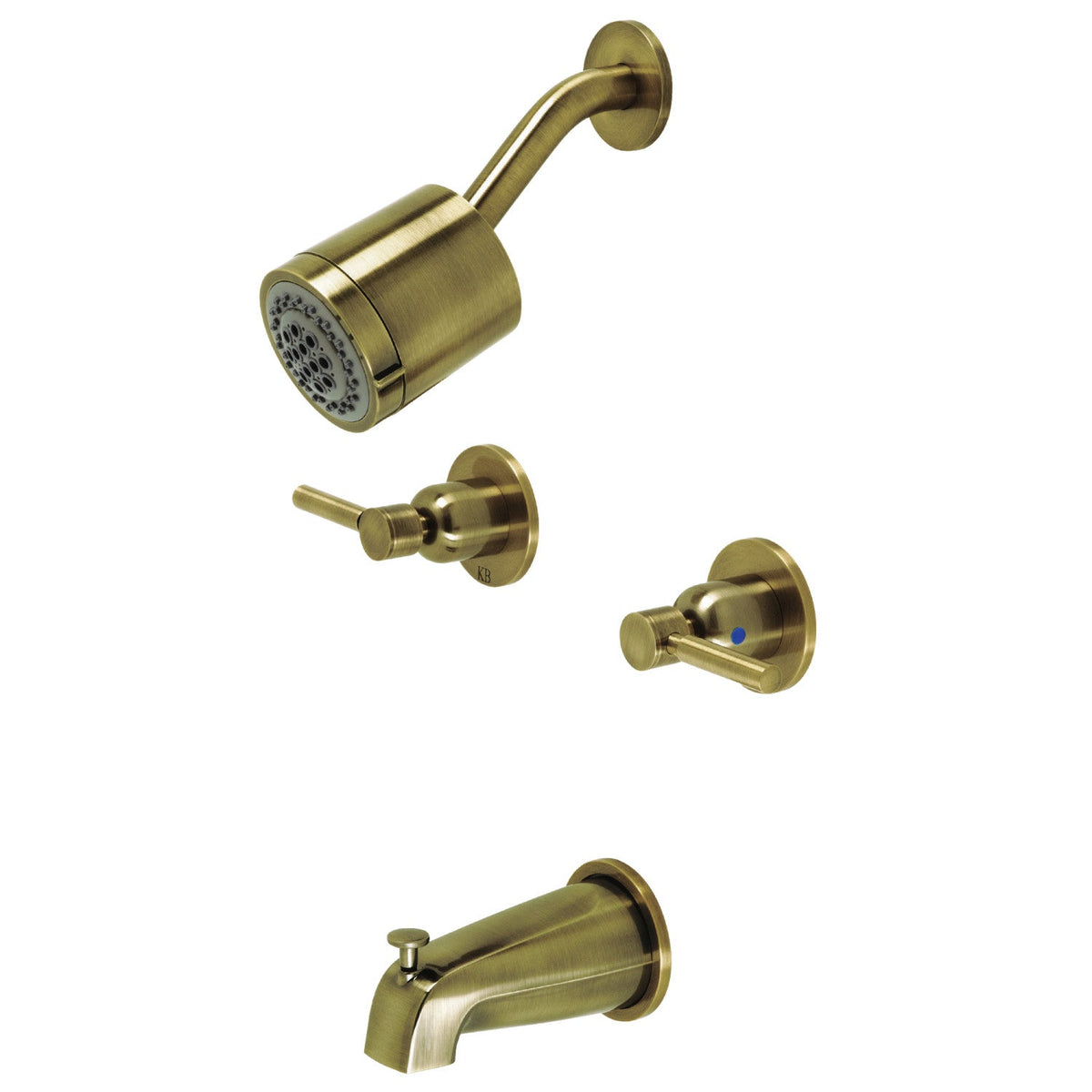 Concord Double-Handle Tub and Shower Faucet in Antique Brass