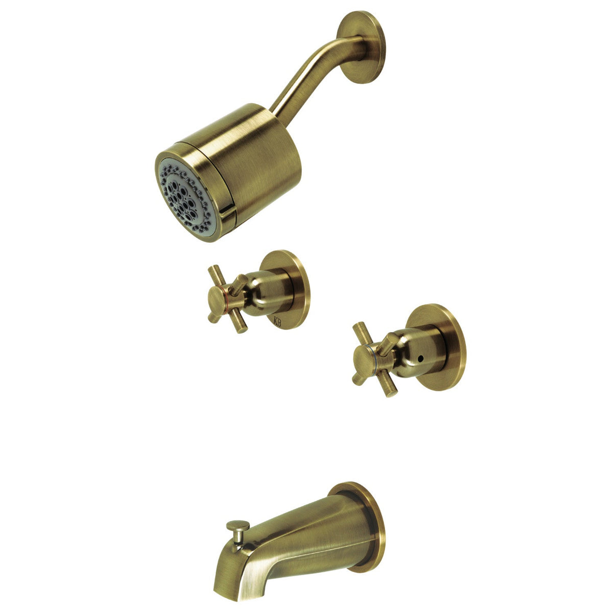 Concord Double-Handle Tub and Shower Faucet in Antique Brass