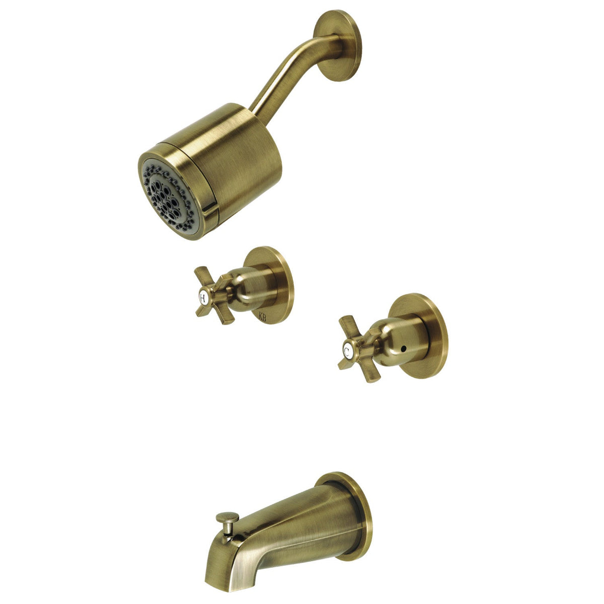 Millennium Double-Handle Tub and Shower Faucet in Antique Brass