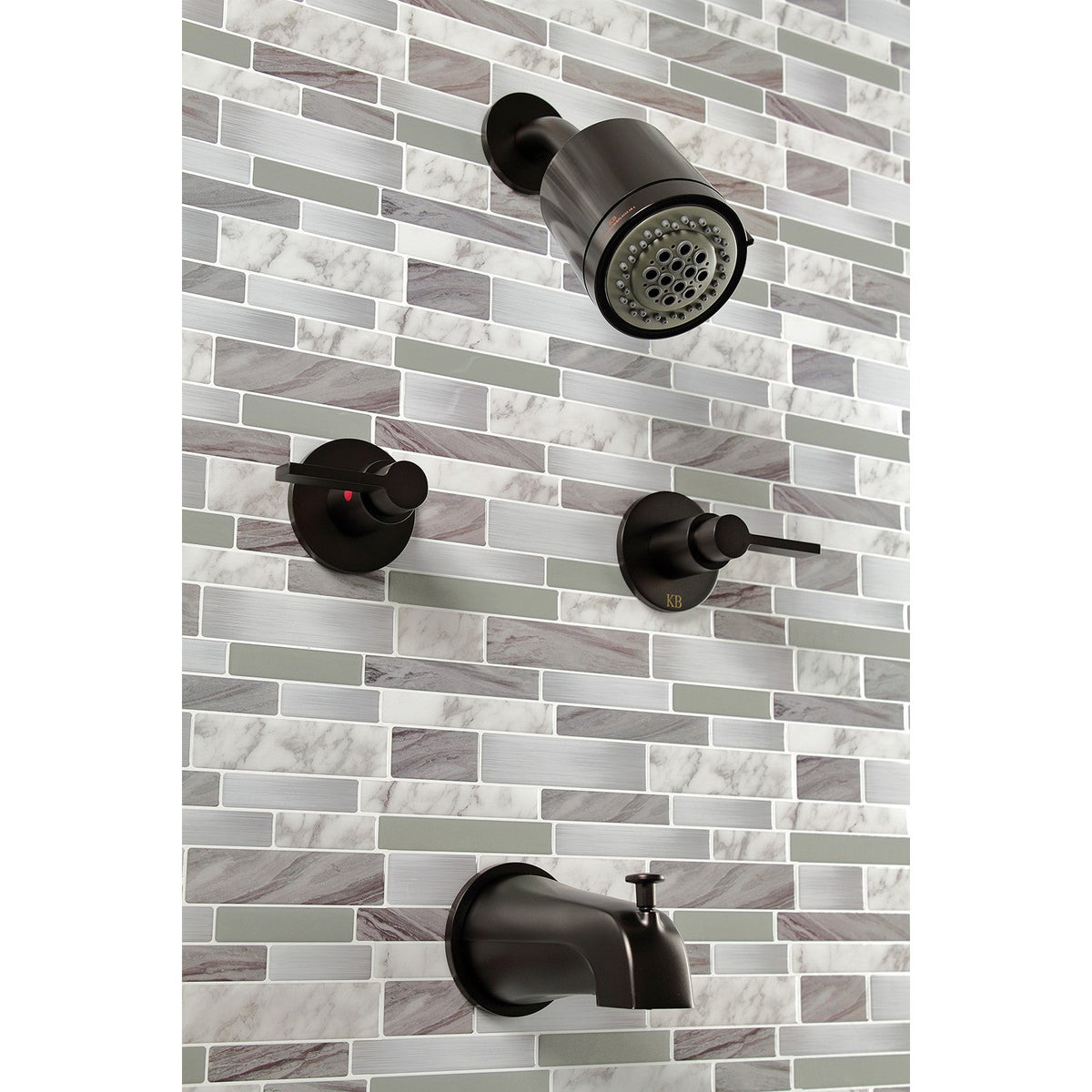 NuvoFusion Double-Handle Tub and Shower Faucet in Oil Rubbed Bronze