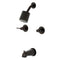 Kingston Brass NuvoFusion Double-Handle Tub and Shower Faucet, Oil Rubbed Bronze (KBX8145NDL)