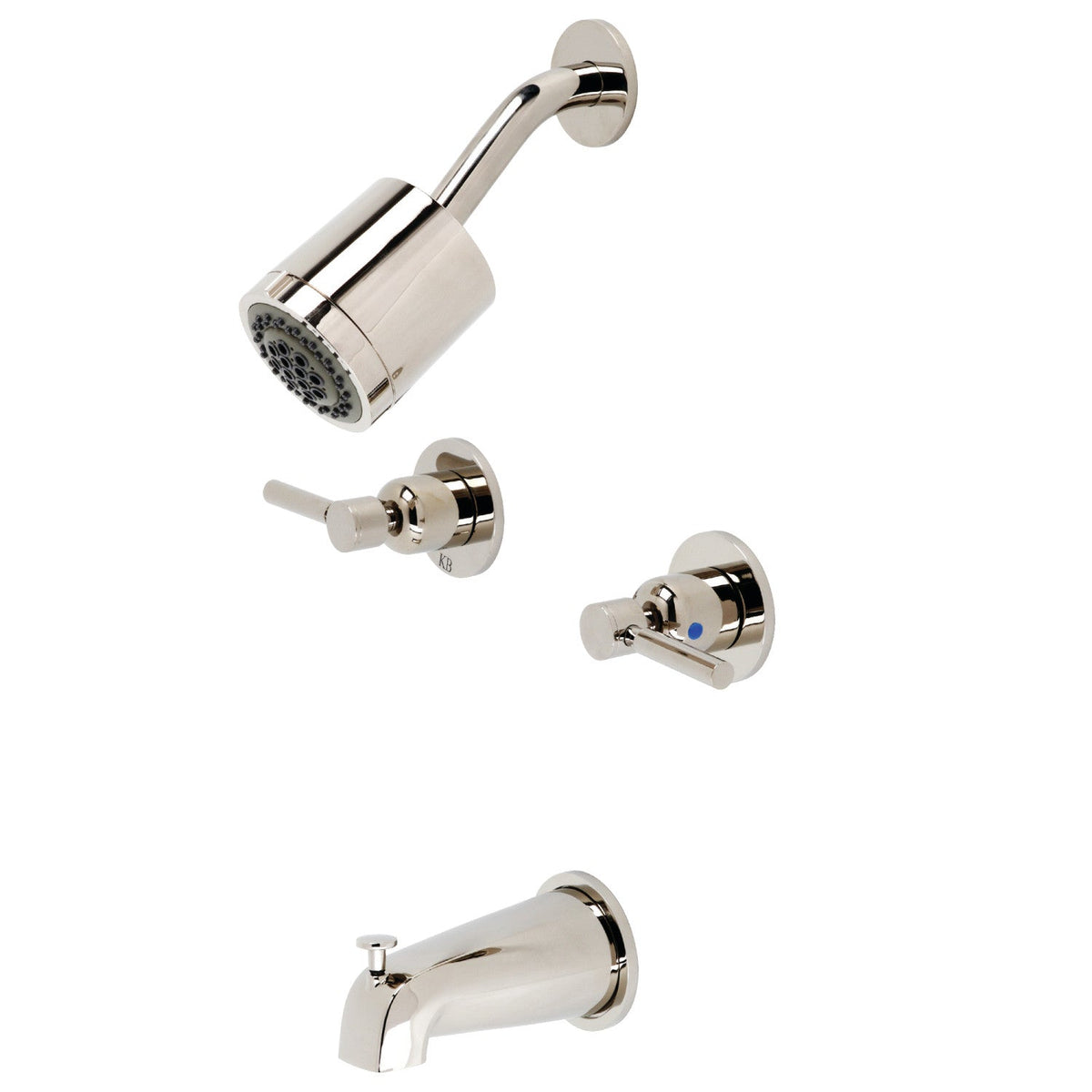 Concord Double-Handle Tub and Shower Faucet in Polished Nickel