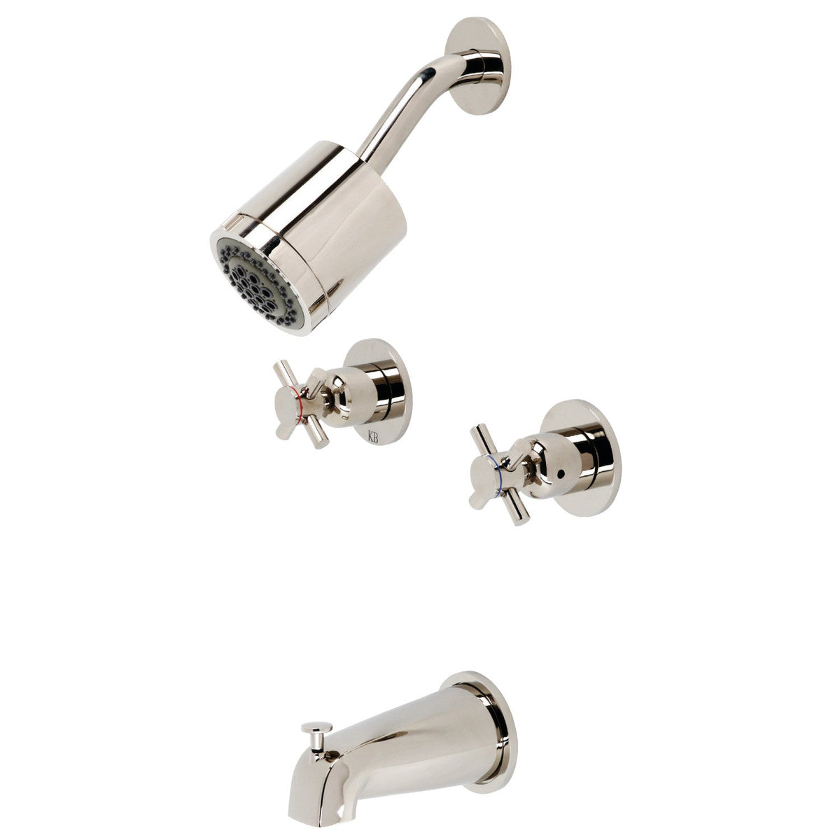 Concord Double-Handle Tub and Shower Faucet in Polished Nickel