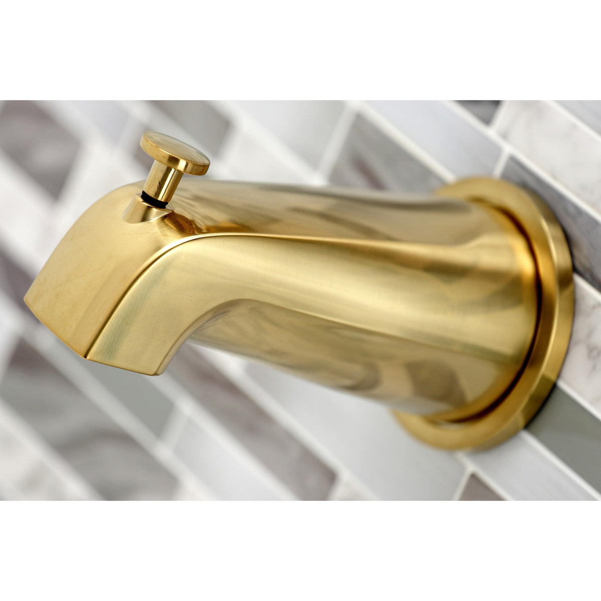 Kaiser Double-Handle Tub and Shower Faucet in Brushed Brass