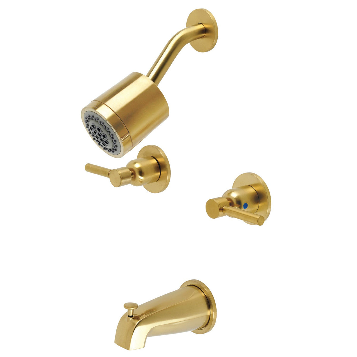 Concord Double-Handle Tub and Shower Faucet in Brushed Brass