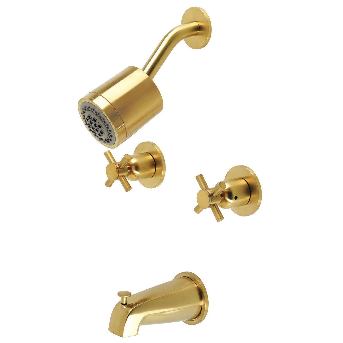 Concord Double-Handle Tub and Shower Faucet in Brushed Brass