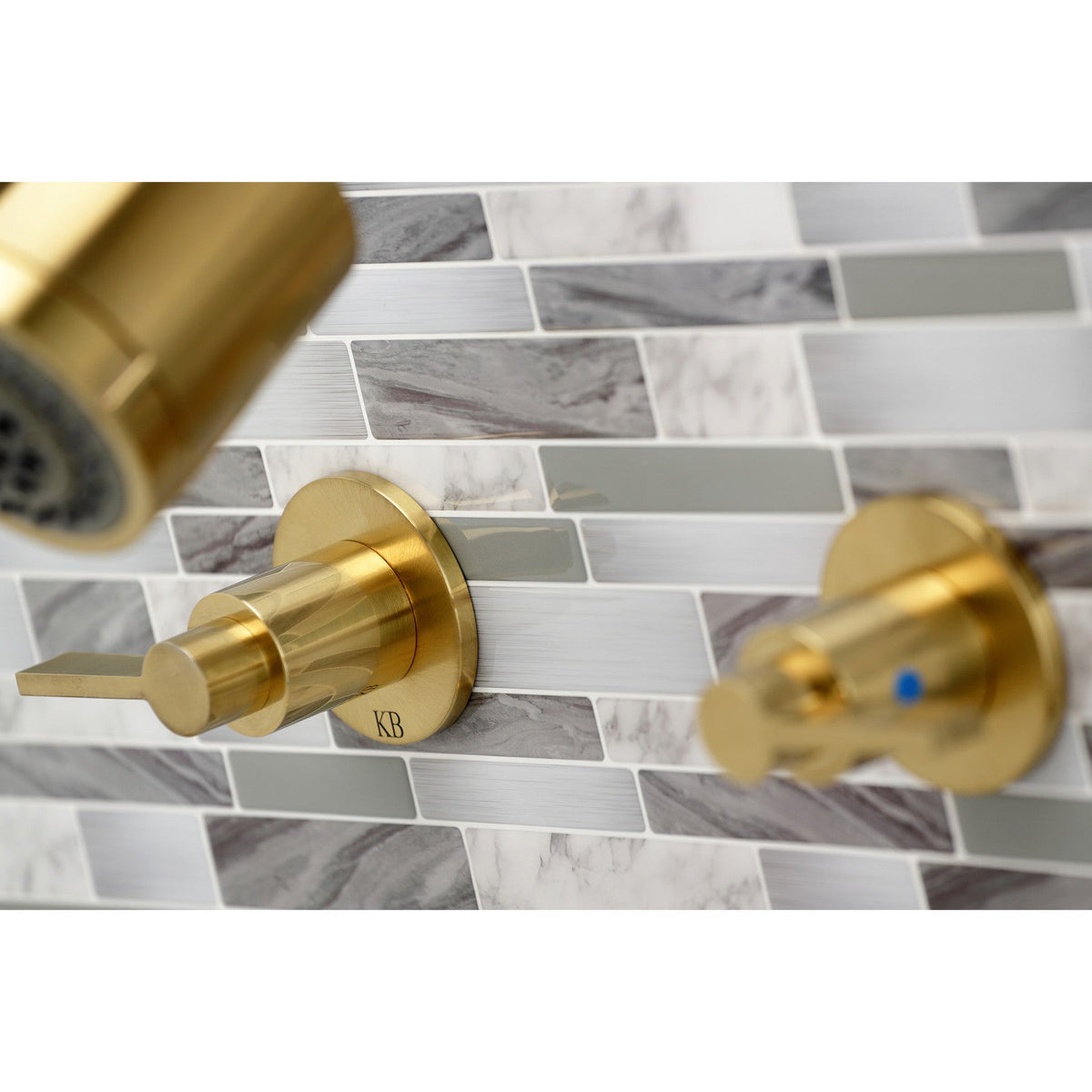 NuvoFusion Double-Handle Tub and Shower Faucet in Brushed Brass