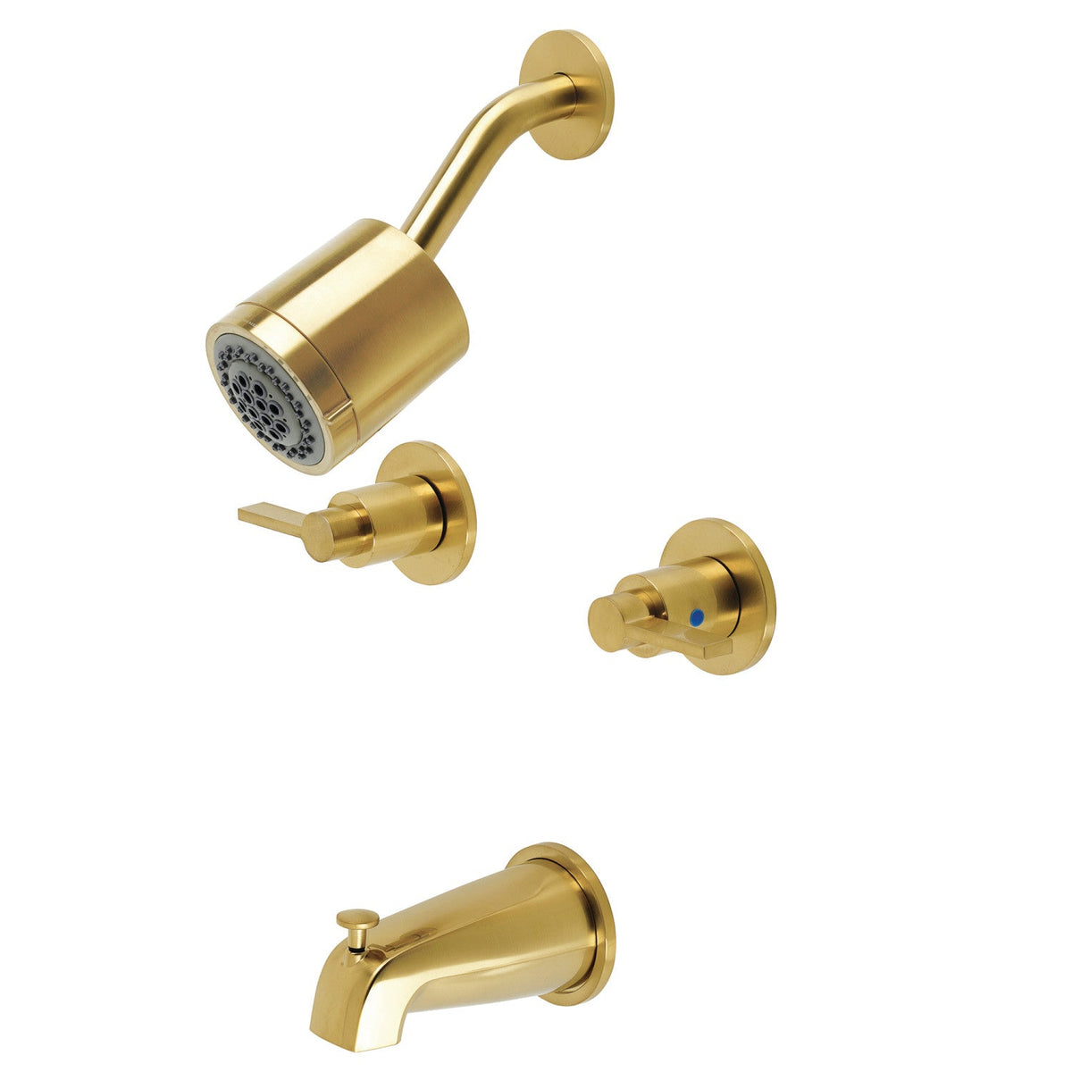 NuvoFusion Double-Handle Tub and Shower Faucet in Brushed Brass