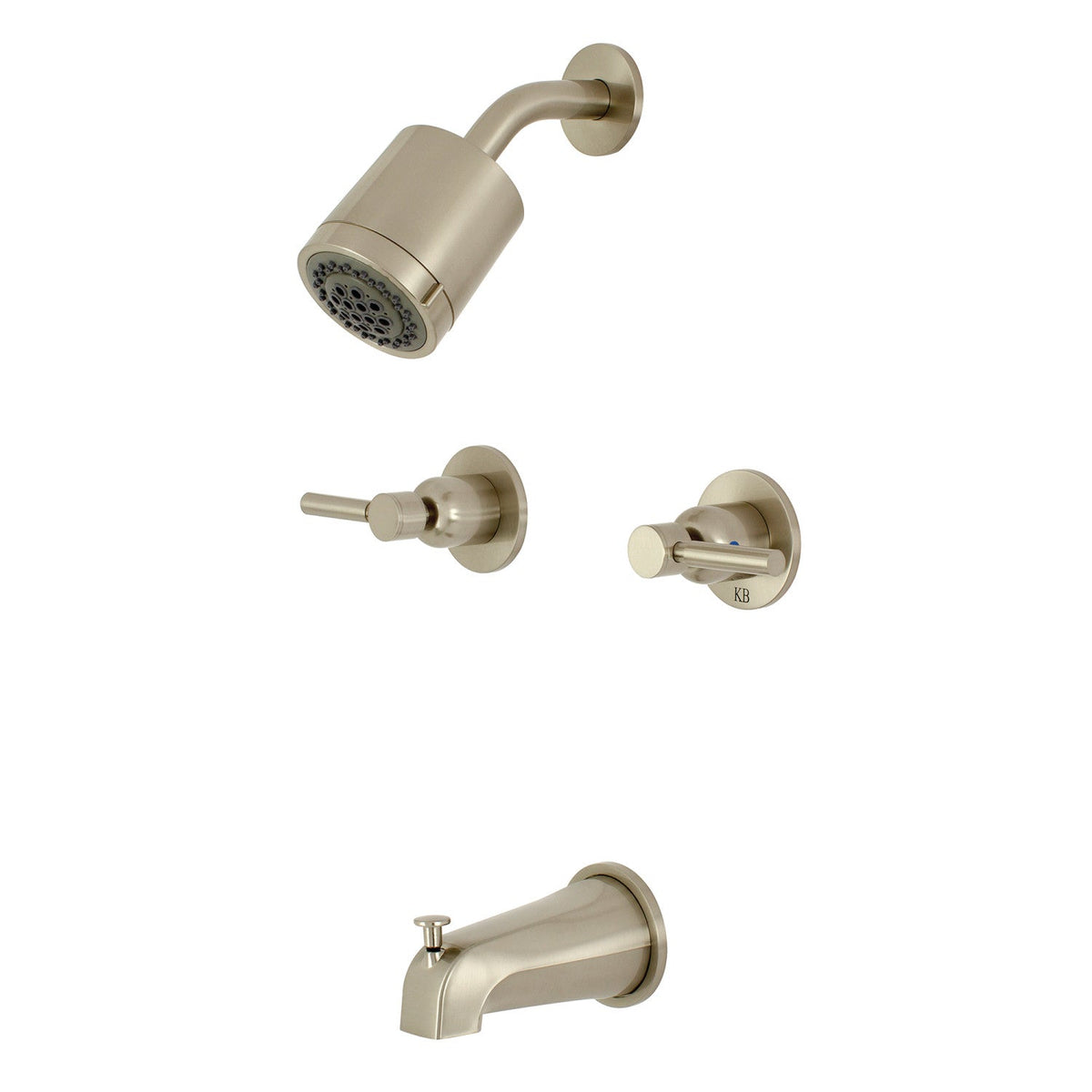 Concord Double-Handle Tub and Shower Faucet in Brushed Nickel
