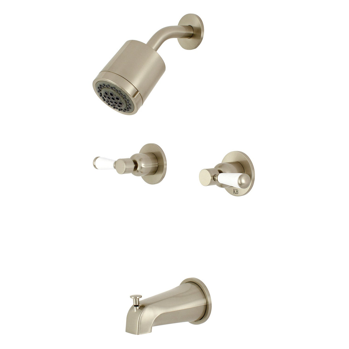 Paris Double-Handle Tub and Shower Faucet in Brushed Nickel