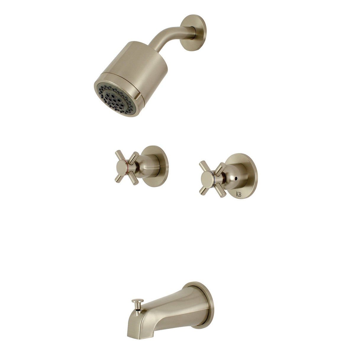 Concord Double-Handle Tub and Shower Faucet in Brushed Nickel