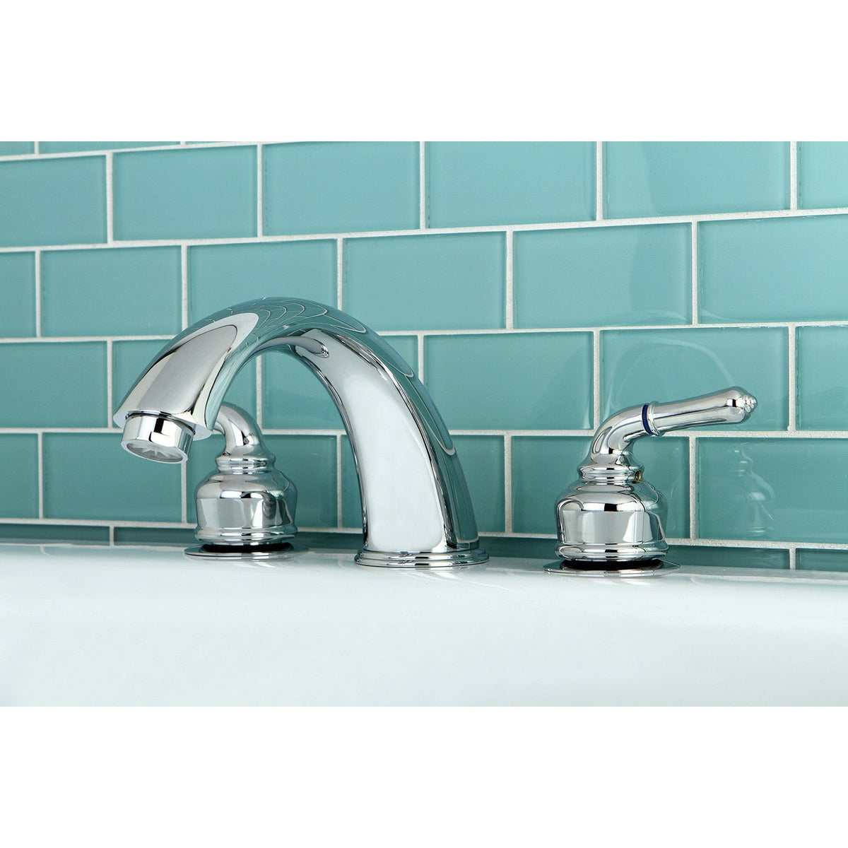Magellan Two-Handle Deck Mount Roman Tub Faucet in Polished Chrome