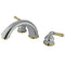Kingston Brass Magellan Two-Handle Deck Mount Roman Tub Faucet, Polished Chrome/Polished Brass (KC364)