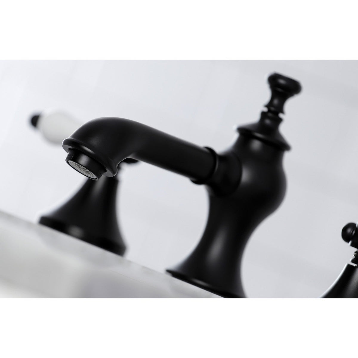 Bel-Air Widespread Bathroom Faucet with Brass Pop-Up in Matte Black