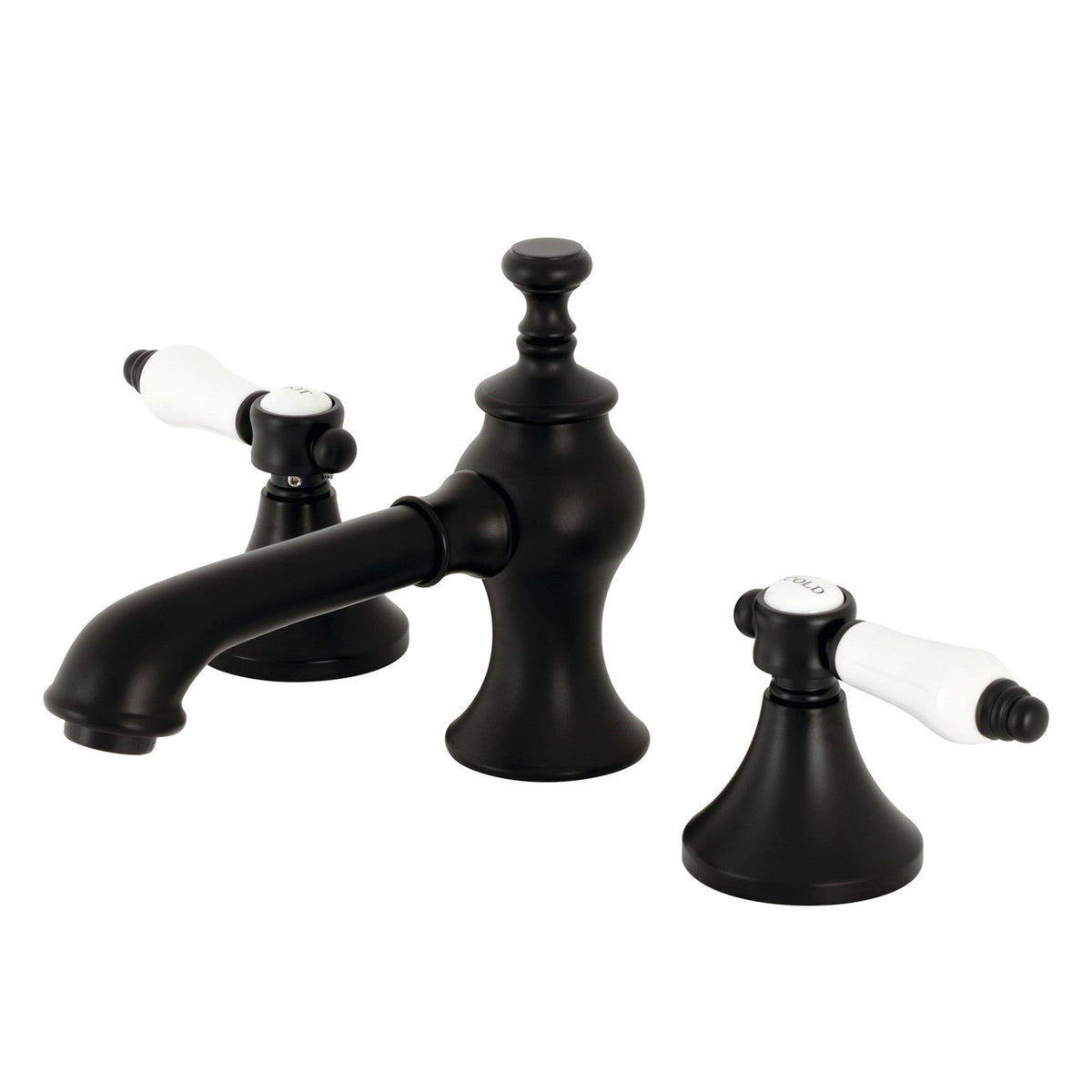 Bel-Air Widespread Bathroom Faucet with Brass Pop-Up in Matte Black