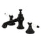 Kingston Brass Bel-Air Widespread Bathroom Faucet with Brass Pop-Up, Matte Black (KC7060BPL)