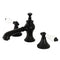 Kingston Brass Vintage Widespread Bathroom Faucet with Brass Pop-Up, Matte Black (KC7060PL)