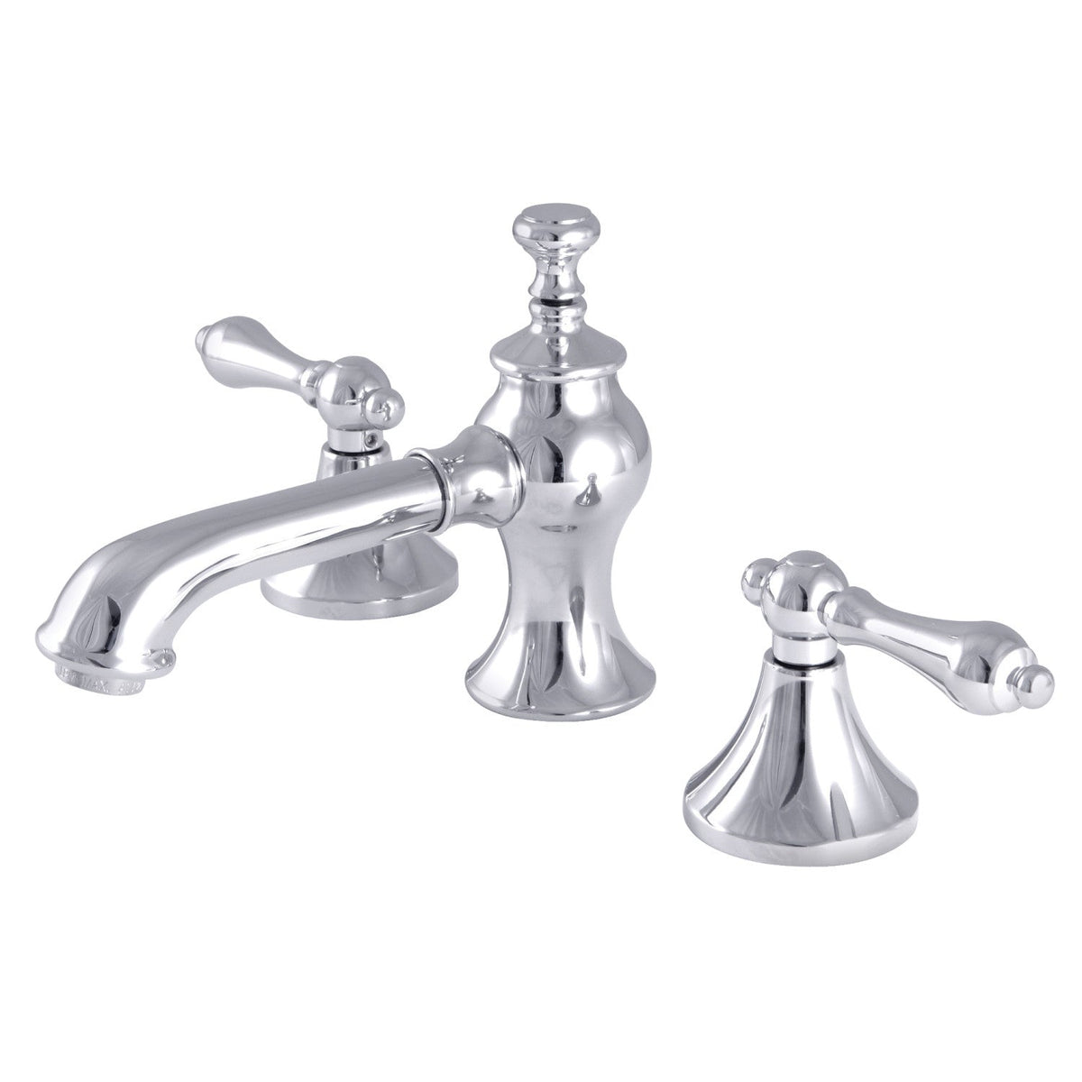 Vintage Widespread Bathroom Faucet with Brass Pop-Up in Polished Chrome